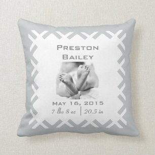 Personalise Nursery Birth Announcement, Neutral Cushion