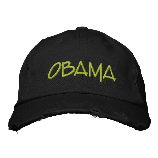 Personalise OBAMA Commemorative gift Embroidered Hat (Front)