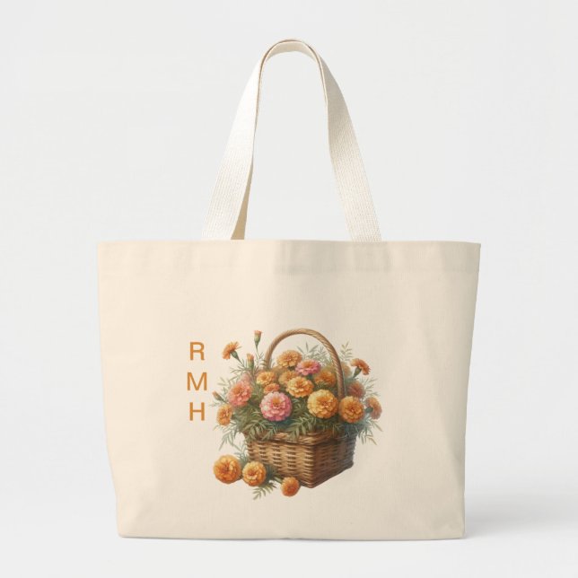 Personalise October Marigold Tote Bag (Front)