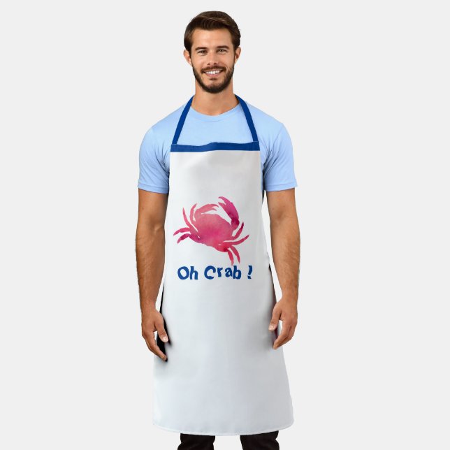 Personalise Of Crab Funny Seafood BBQ Grill Chef Apron (Worn)