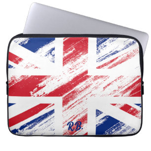 Personalise Old Vintage Grunge United Kingdom Flag Laptop Sleeve