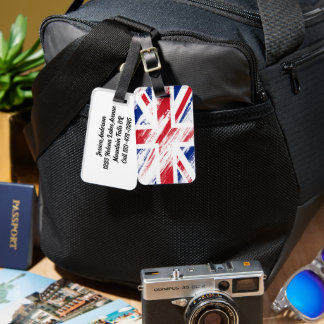 Personalise Old Vintage Grunge United Kingdom Flag Luggage Tag
