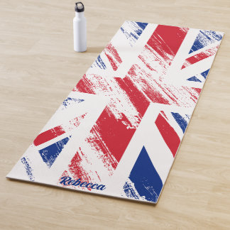Personalise Old Vintage Grunge United Kingdom Flag Yoga Mat