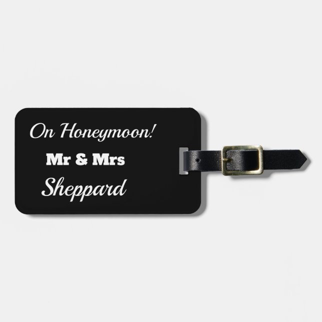 Personalise. On Honeymoon! Luggage Tag (Front Horizontal)