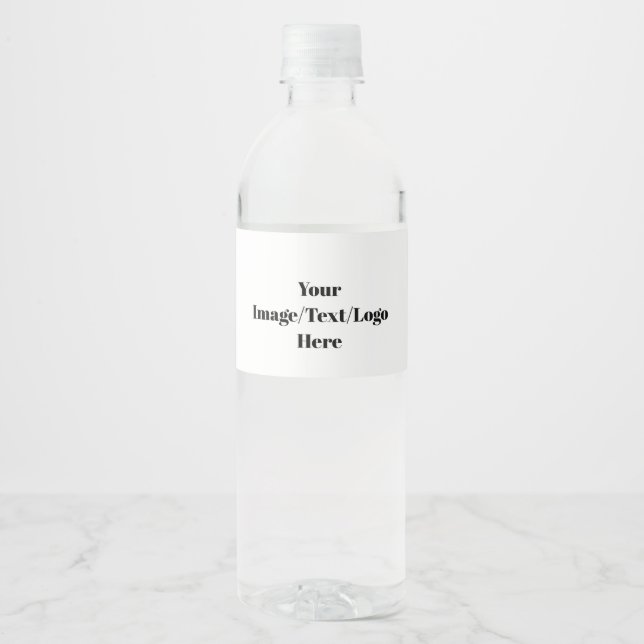 Personalise or Customise Blank Templates Water Bottle Label (Front)