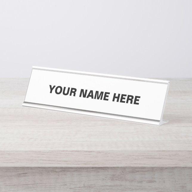 Personalise or Customise  Desk Name Plate (Front)