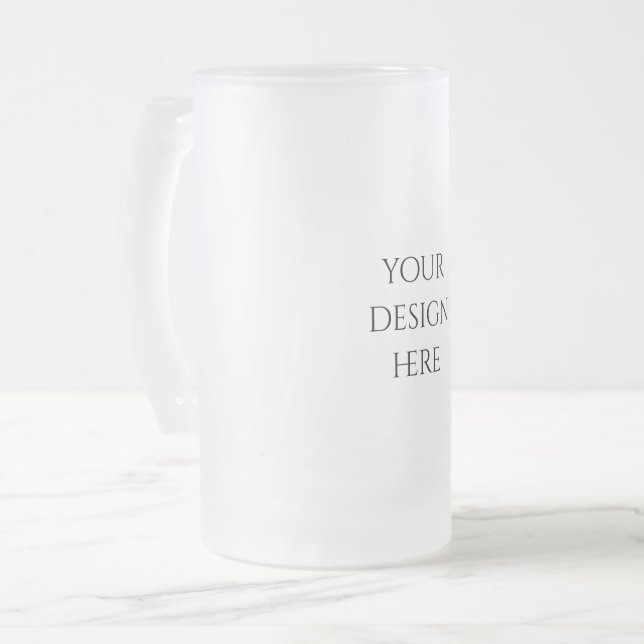 Personalise or Customise  Frosted Glass Beer Mug (Front Left)