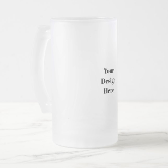 Personalise or Customise  Frosted Glass Beer Mug (Front Left)