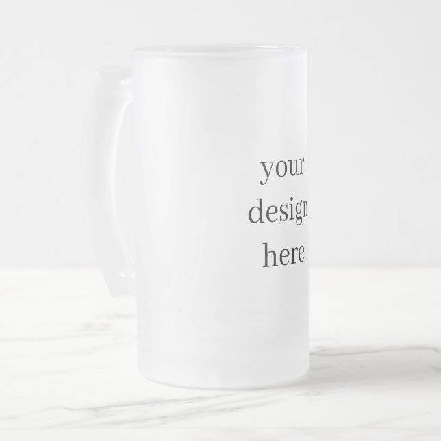 Personalise or Customise  Frosted Glass Beer Mug (Front Left)