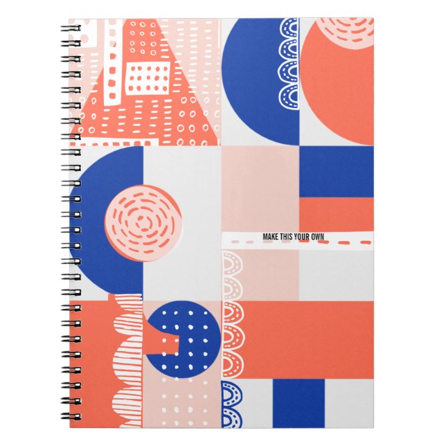 PERSONALISE: Orange and Blue Pattern | Notebook (Front)