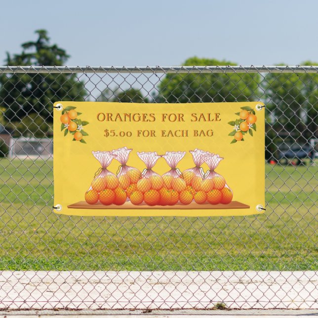 Personalise Oranges For Sale Customise Price/Bag  Banner (Insitu)