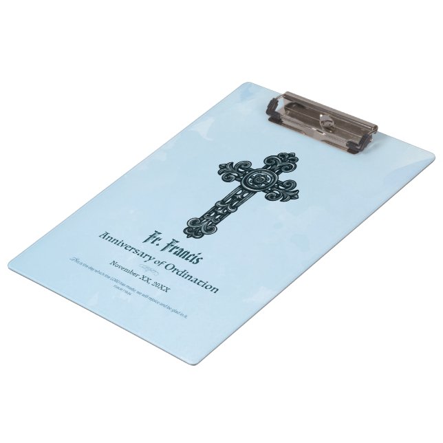 Personalise, Ordination Anniversary Priest, Cross Clipboard (Angled)