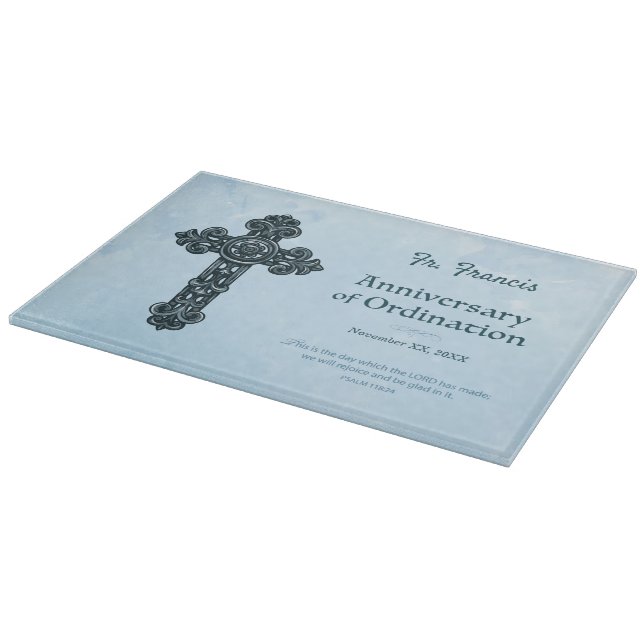 Personalise, Ordination Anniversary Priest, Cross Cutting Board (Corner)