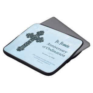 Personalise, Ordination Anniversary Priest, Cross Laptop Sleeve