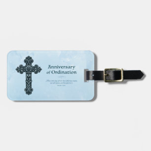 Personalise, Ordination Anniversary Priest, Cross Luggage Tag
