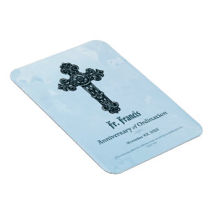Personalise, Ordination Anniversary Priest, Cross Magnet