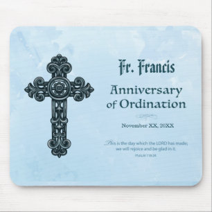 Personalise, Ordination Anniversary Priest, Cross Mouse Mat