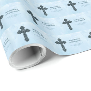 Personalise, Ordination Anniversary Priest, Cross Wrapping Paper