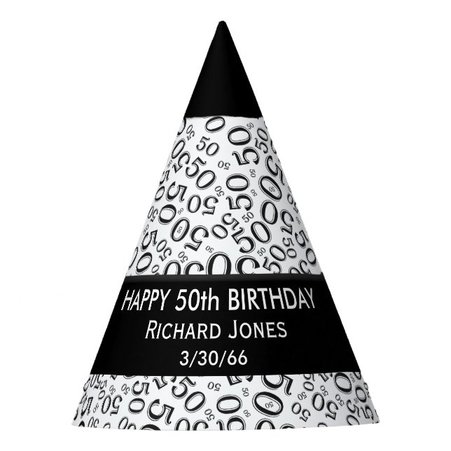 Personalise: Over The Hill 50th Birthday Theme Party Hat (Front)