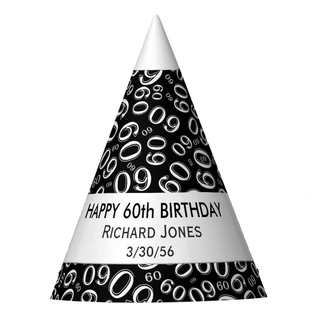 Personalise: Over The Hill 60th Birthday Theme Party Hat (Front)