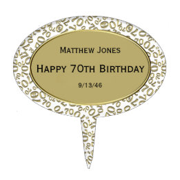 Personalise: Over The Hill 70th Birthday Theme Cake Toppers