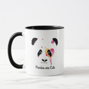 Personalise Panda Heart Bear Mug