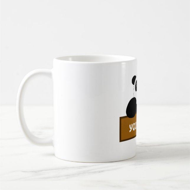 personalise panda name coffee mug (Left)