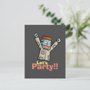 Personalise Party Frankenstein Postcard