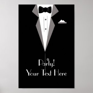 Personalise Party Poster Tuxedo Art