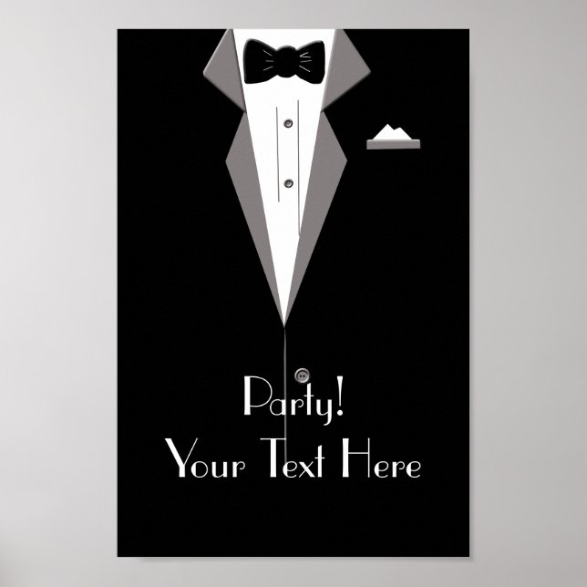 Personalise Party Poster Tuxedo Art (Front)
