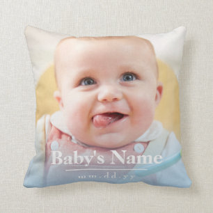 Personalise Pastel Colour Baby Photo (PETER RIVER) Cushion