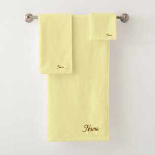 Personalise Pastel Yellow Gift Personal Bath Towel Set