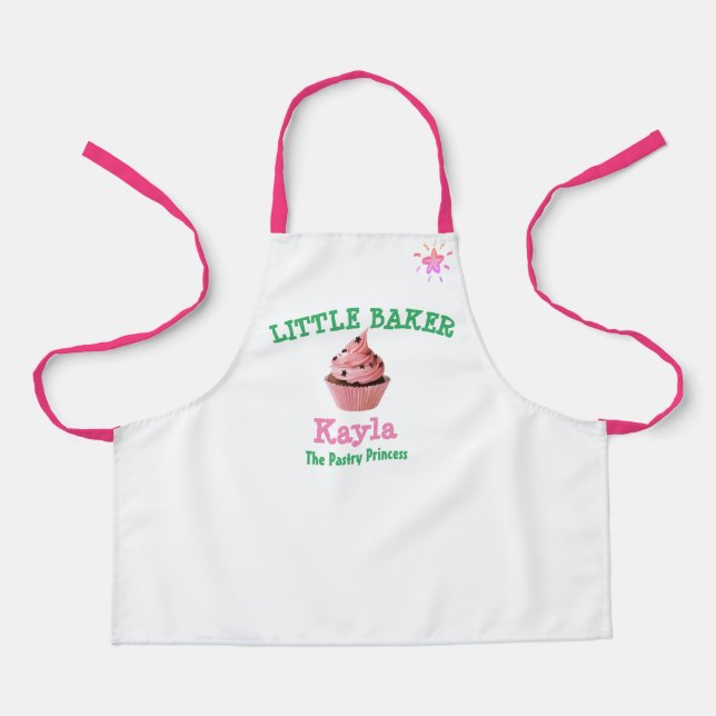 Personalise Pastry Princess Youth Baker Kids Apron (Front)