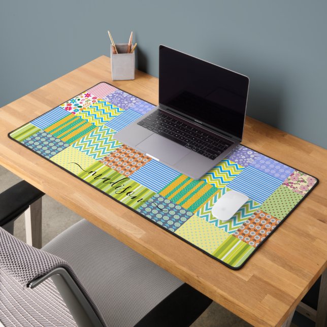 Personalise Patchwork Desk Mat (Office 2)