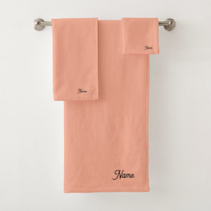 Personalise Peach Gift Personal Bath Towel Set