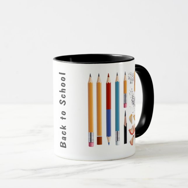 Personalise Pencil , Back to School  Mug (Front Right)