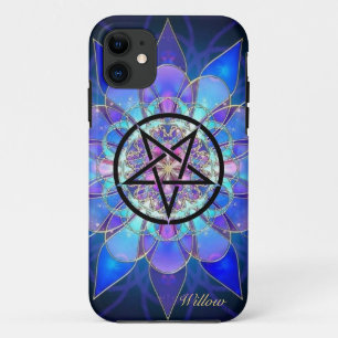 Personalise Pentagram Add Name Purple Blue Case-Ma iPhone 11 Case