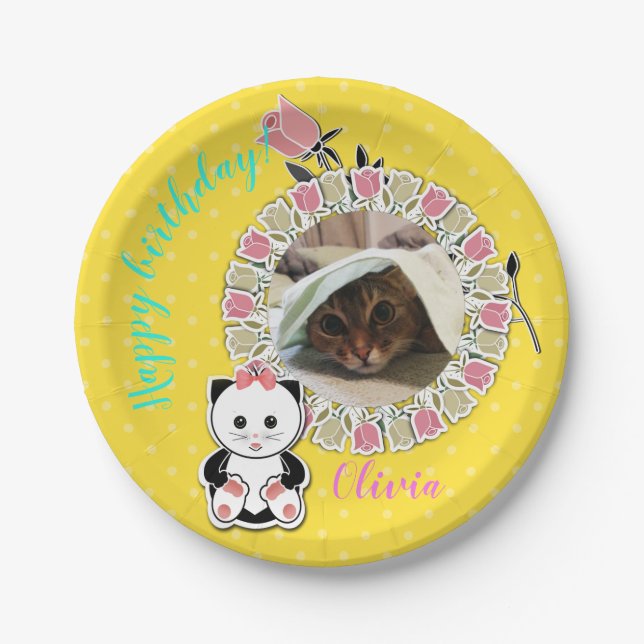 Personalise, personal, photo paper plate (Front)