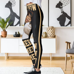 Personalise Pet Cat Mum Love Black Peach Photo Leggings