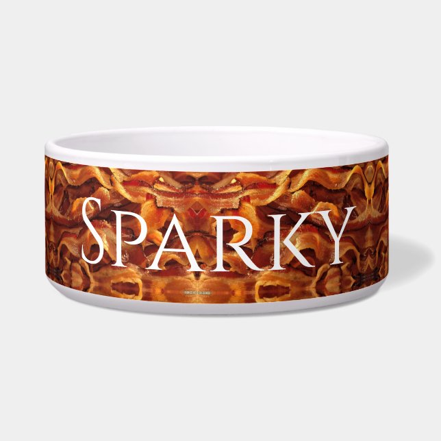 Personalise Pet Food Bowl - Bacon (Front)