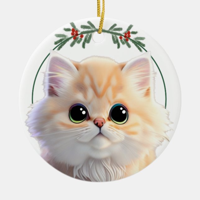 Personalise pet ornament cute pet cat (Front)