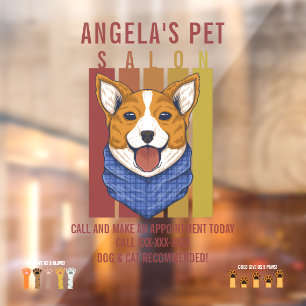 Personalise Pet Salon Dog and Cat Recommended Fun Window Cling