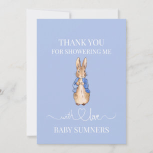 Personalise Peter the rabbit Baby Shower Thank you Card