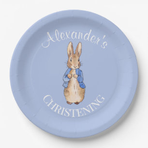 Personalise Peter the rabbit Christening Paper Plate