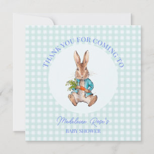 Personalise Peter the rabbit sitting with a carrot Thank You Card