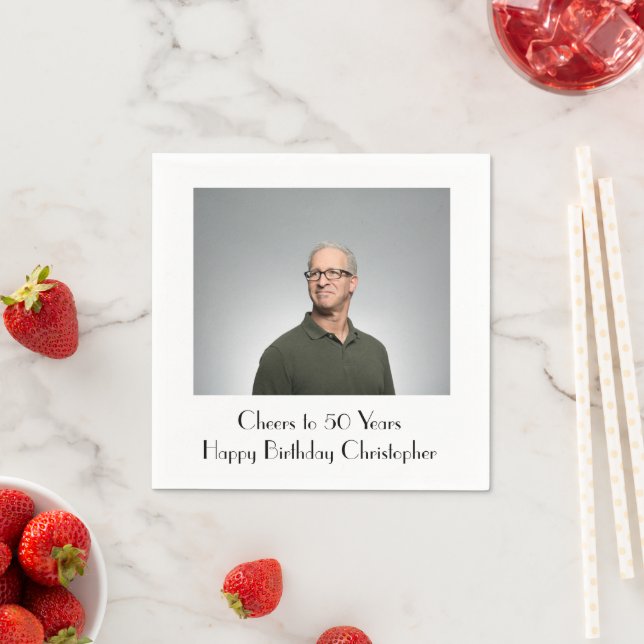 Personalise Photo Birthday Party for Him or Her Napkin (Insitu)