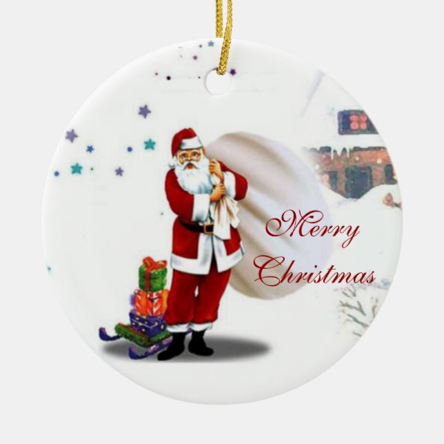 Personalise Photo Ceramic Tree Decoration (Front)