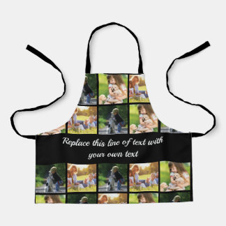 Personalise photo collage and text apron