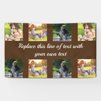 Personalise photo collage and text banner