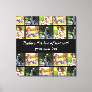 Personalise photo collage and text canvas print